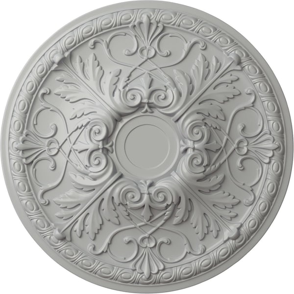 Ekena Millwork Tristan Ceiling Medallion (Fits Canopies up to 5 1/2"), Hand-Painted Frost, 26"OD x 3"P CM26TNFRF - main